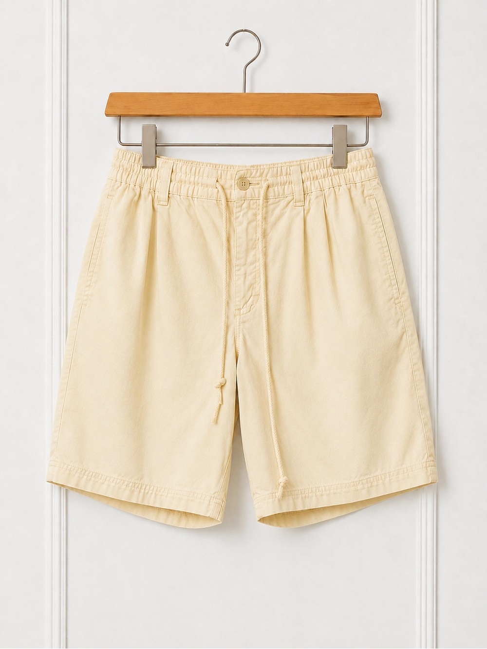 Vintage 90s Eddie Bauer Women’s Yellow Cotton Drawstring Shorts Size 4 High Rise
